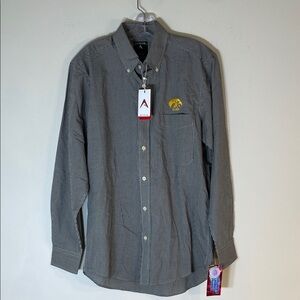NWT. Boho Antigua Men’s S Black and White Gingham Button-Down Shirt.